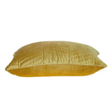 Yellow Quilted Velvet Zig Zag Decorative Lumbar Pillow - Homeroots