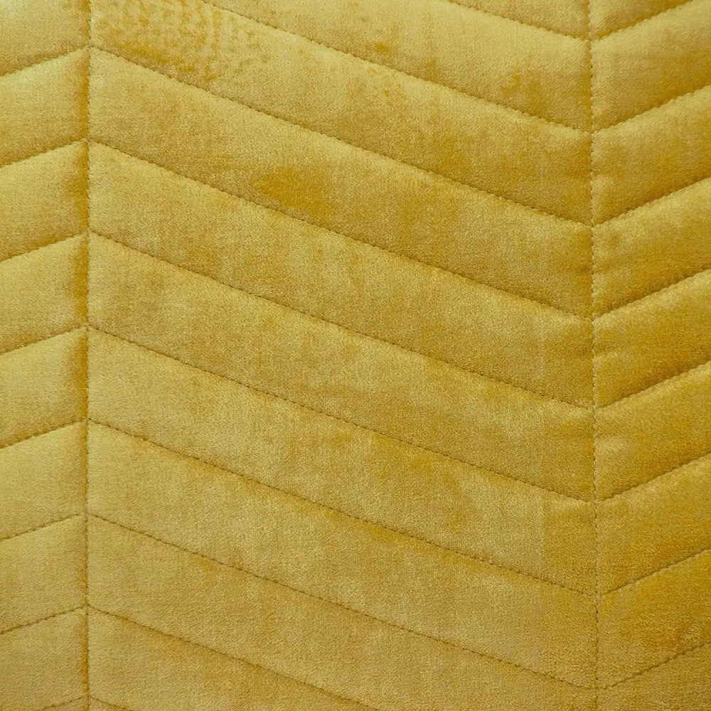 Yellow Quilted Velvet Zig Zag Decorative Lumbar Pillow - Homeroots - Flyclothing LLC