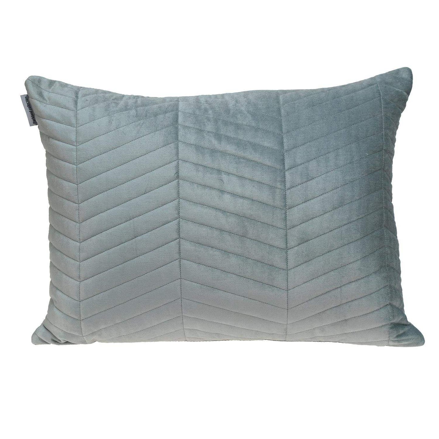 Gray Quilted Velvet Zig Zag Decorative Lumbar Pillow - Homeroots - Flyclothing LLC
