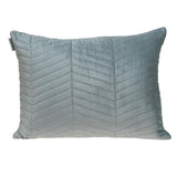 Gray Quilted Velvet Zig Zag Decorative Lumbar Pillow - Homeroots