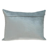 Gray Quilted Velvet Zig Zag Decorative Lumbar Pillow - Homeroots