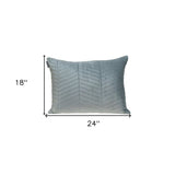 Gray Quilted Velvet Zig Zag Decorative Lumbar Pillow - Homeroots - Flyclothing LLC