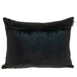 Black Quilted Velvet Zig Zag Decorative Lumbar Pillow - Homeroots