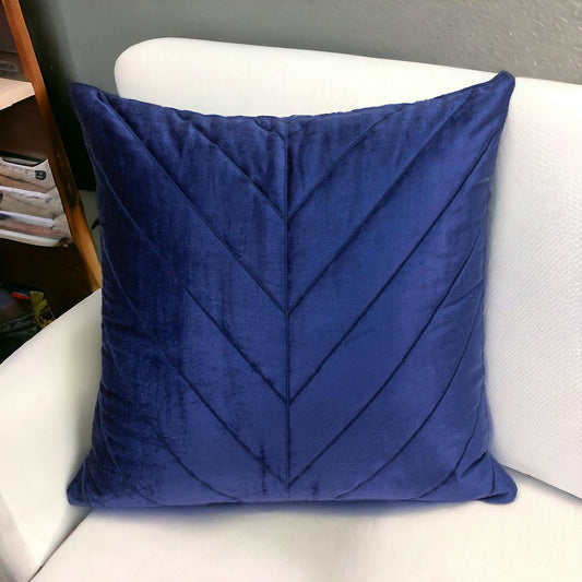 Quilted Velvet Arrows Blue Decorative Throw Pillow - Homeroots - Flyclothing LLC
