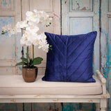 Quilted Velvet Arrows Blue Decorative Throw Pillow - Homeroots - Flyclothing LLC