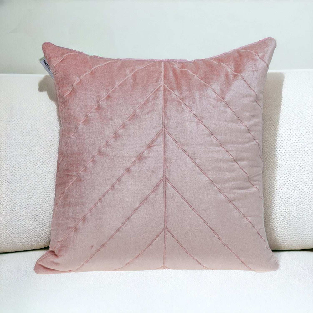 Quilted Velvet Arrows Pink Decorative Throw Pillow - Homeroots - Flyclothing LLC