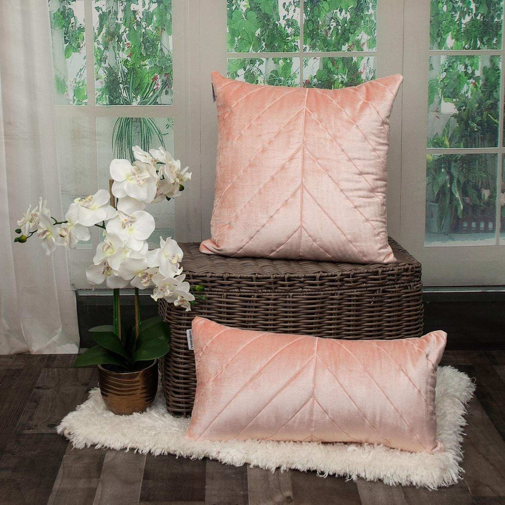 Quilted Velvet Arrows Pink Decorative Throw Pillow - Homeroots - Flyclothing LLC