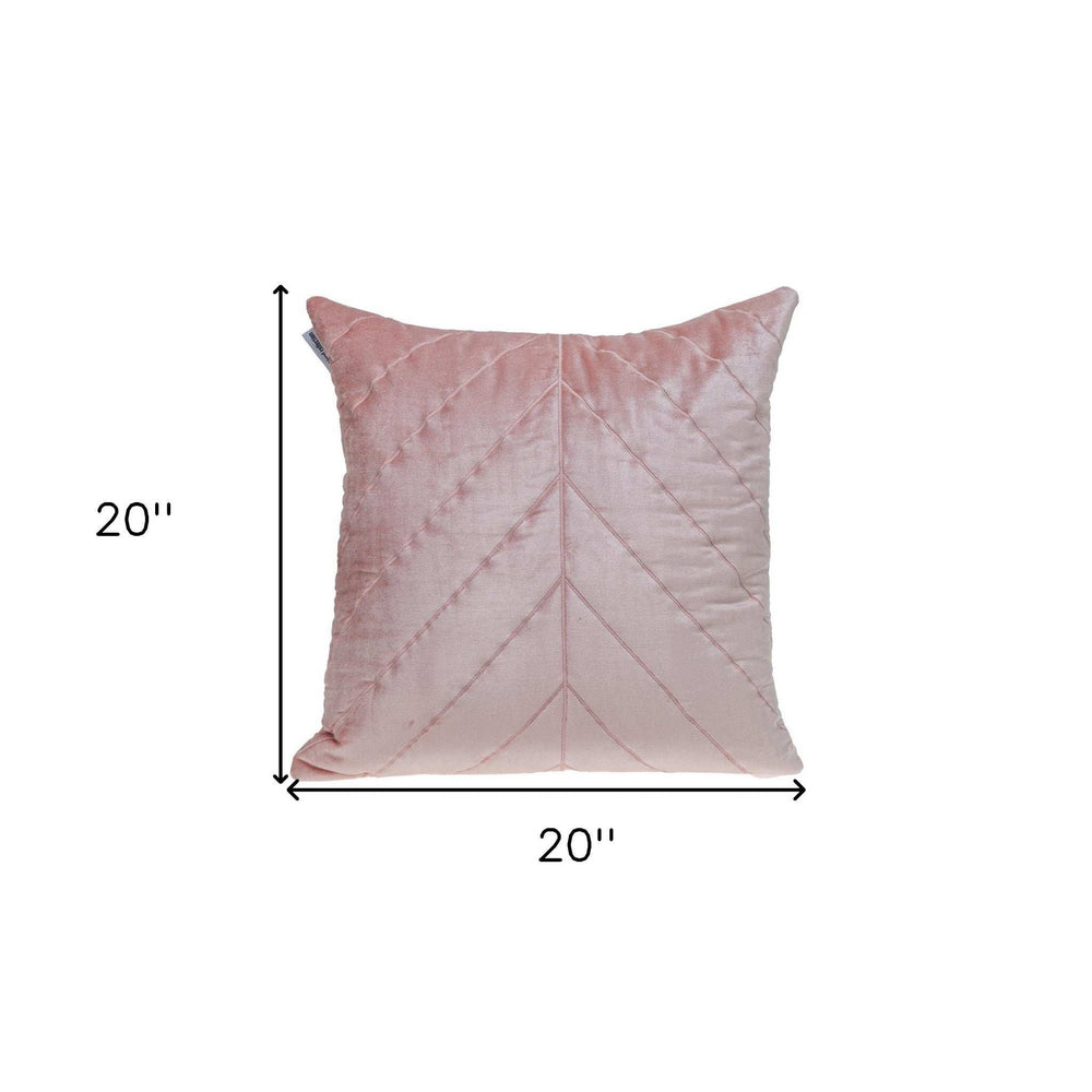 Quilted Velvet Arrows Pink Decorative Throw Pillow - Homeroots - Flyclothing LLC