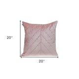 Quilted Velvet Arrows Pink Decorative Throw Pillow - Homeroots