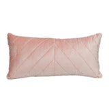 Quilted Velvet Arrows Pink Decorative Lumbar Pillow - Homeroots