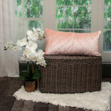 Quilted Velvet Arrows Pink Decorative Lumbar Pillow - Homeroots - Flyclothing LLC