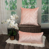 Quilted Velvet Arrows Pink Decorative Lumbar Pillow - Homeroots - Flyclothing LLC