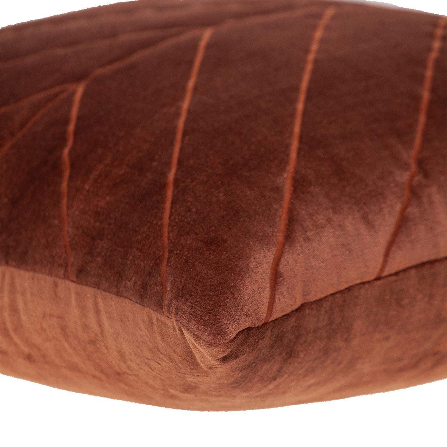 Quilted Velvet Arrows Burnt Orange Decorative Throw Pillow - Homeroots - Flyclothing LLC