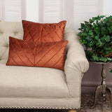 Quilted Velvet Arrows Burnt Orange Decorative Throw Pillow - Homeroots - Flyclothing LLC