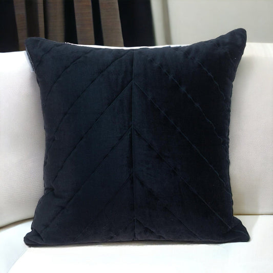 20" Black Cotton Blend Throw Pillow - Homeroots