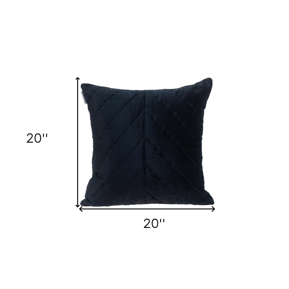 20" Black Cotton Blend Throw Pillow - Homeroots - Flyclothing LLC