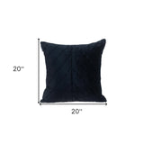 20" Black Cotton Blend Throw Pillow - Homeroots