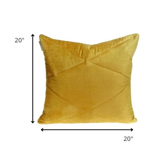 20" Yellow Cotton Blend Throw Pillow - Homeroots - Flyclothing LLC
