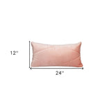 12" X 24" Pink Cotton Blend Throw Pillow - Homeroots