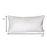 12" X 24" White Cotton Blend Throw Pillow - Homeroots - Flyclothing LLC