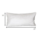 12" X 24" White Cotton Blend Throw Pillow - Homeroots - Flyclothing LLC