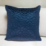 Navy Quilted Velvet Geo Decorative Throw Pillow - Homeroots