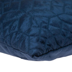 Navy Quilted Velvet Geo Decorative Throw Pillow - Homeroots