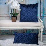 Navy Quilted Velvet Geo Decorative Throw Pillow - Homeroots - Flyclothing LLC