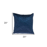 Navy Quilted Velvet Geo Decorative Throw Pillow - Homeroots