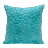 Aqua Quilted Velvet Geo Decorative Throw Pillow - Homeroots - Flyclothing LLC
