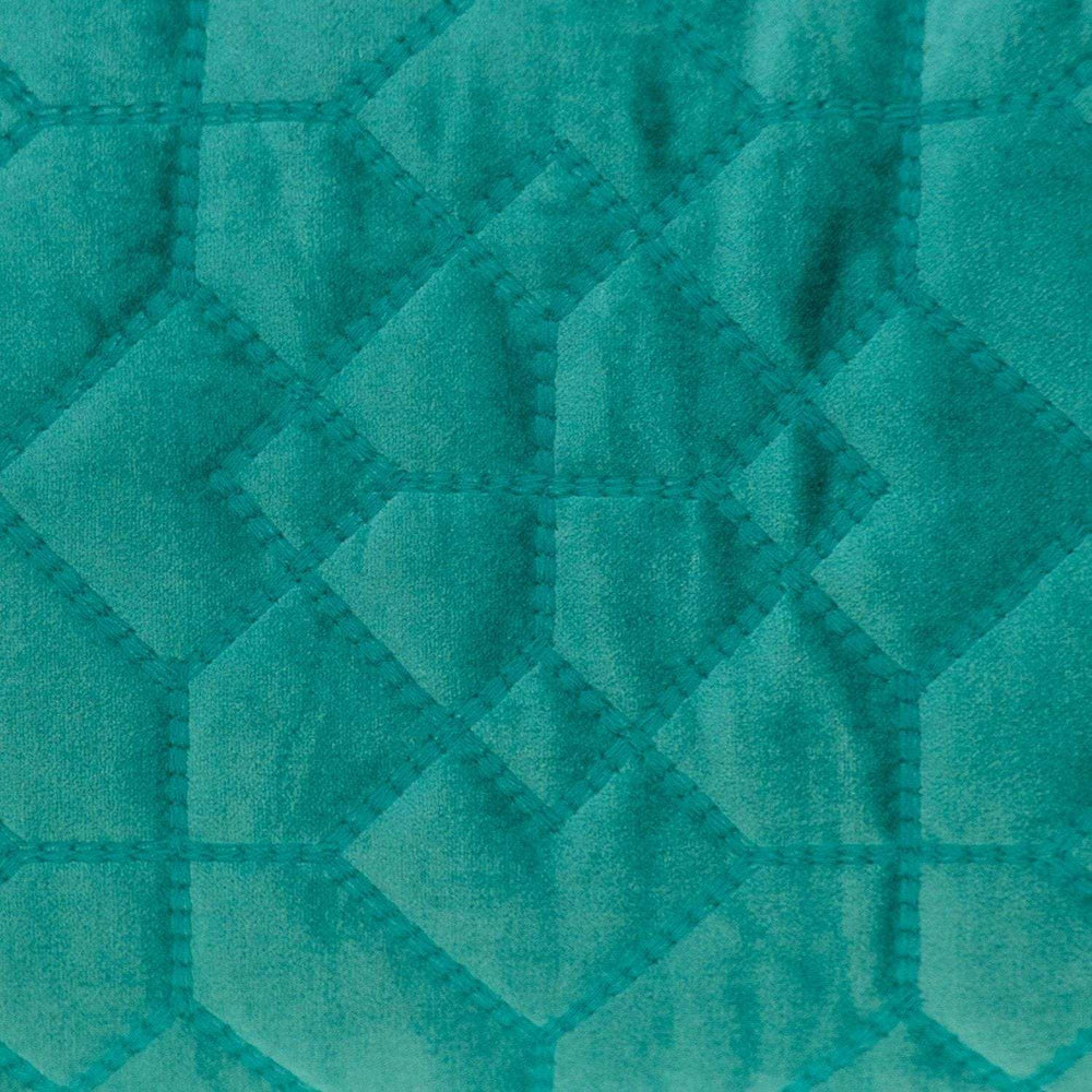 Aqua Quilted Velvet Geo Lumbar Decorative Pillow - Homeroots - Flyclothing LLC