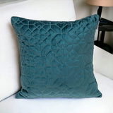 Teal Quilted Velvet Geo Decorative Throw Pillow - Homeroots - Flyclothing LLC