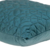 Teal Quilted Velvet Geo Decorative Throw Pillow - Homeroots - Flyclothing LLC