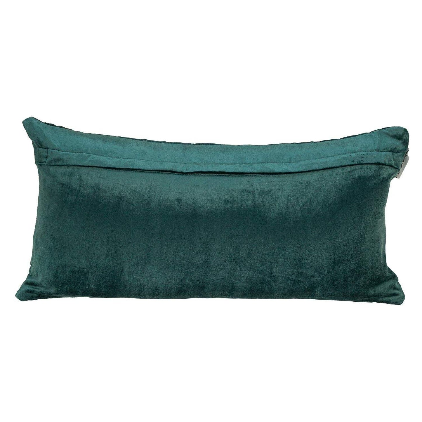 Teal Quilted Velvet Geo Lumbar Decorative Pillow - Homeroots - Flyclothing LLC