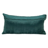 Teal Quilted Velvet Geo Lumbar Decorative Pillow - Homeroots - Flyclothing LLC
