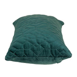Teal Quilted Velvet Geo Lumbar Decorative Pillow - Homeroots