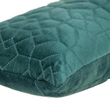 Teal Quilted Velvet Geo Lumbar Decorative Pillow - Homeroots - Flyclothing LLC