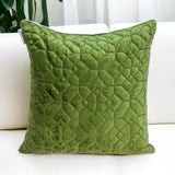 Olive Quilted Velvet Geo Decorative Throw Pillow - Homeroots
