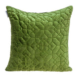 Olive Quilted Velvet Geo Decorative Throw Pillow - Homeroots