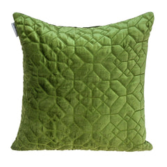 Olive Quilted Velvet Geo Decorative Throw Pillow - Homeroots
