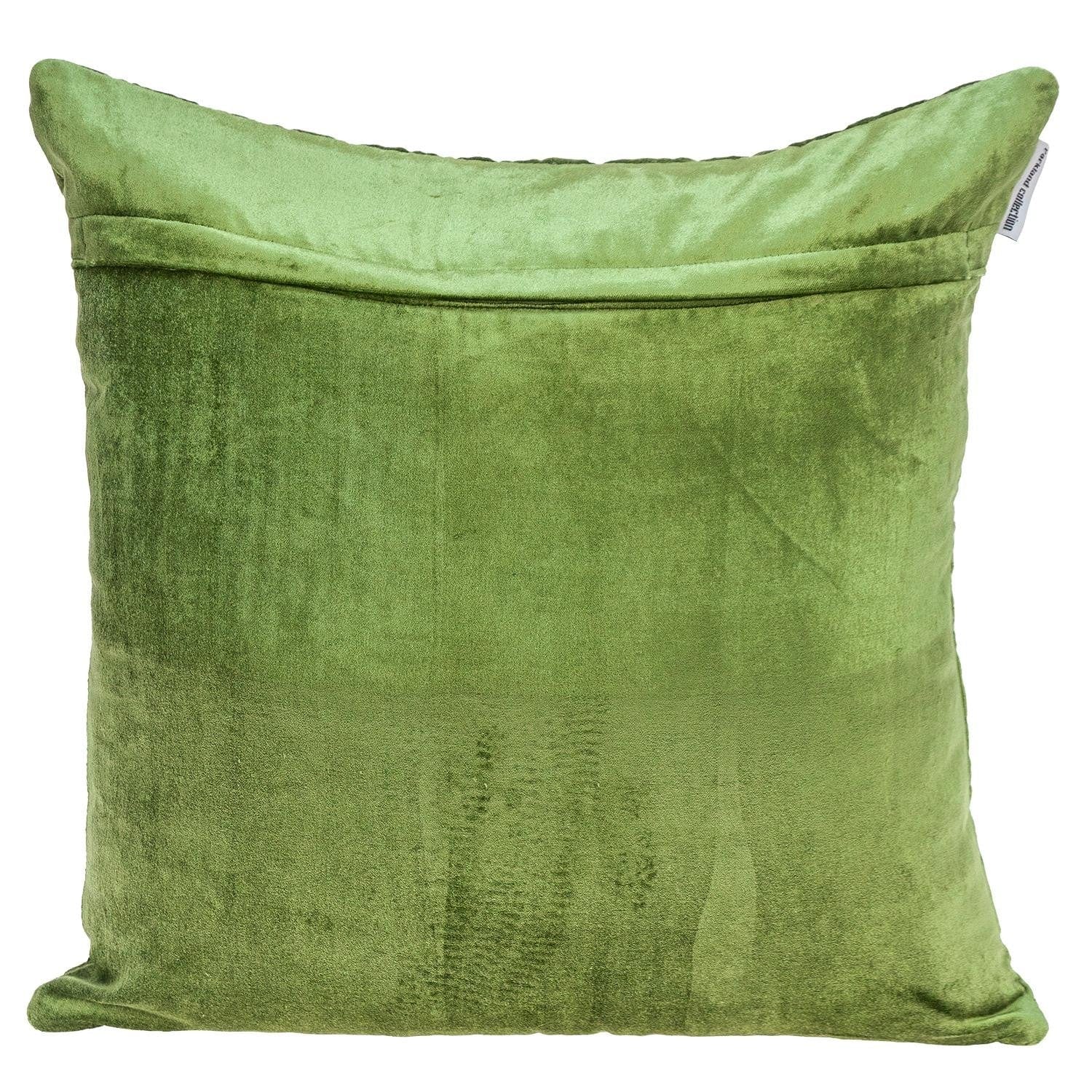 Olive Quilted Velvet Geo Decorative Throw Pillow - Homeroots
