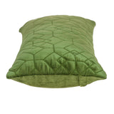 Olive Quilted Velvet Geo Lumbar Decorative Pillow - Homeroots
