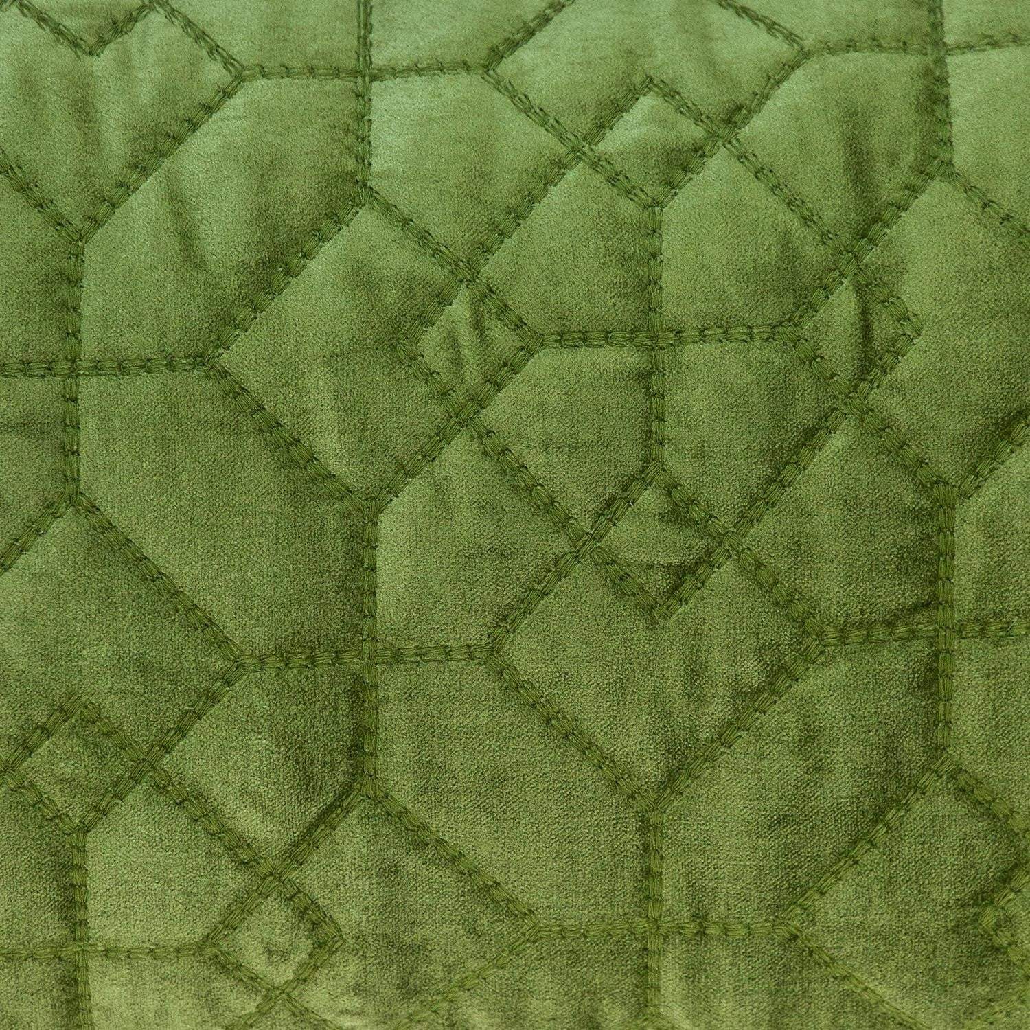 Olive Quilted Velvet Geo Lumbar Decorative Pillow - Homeroots - Flyclothing LLC