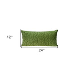 Olive Quilted Velvet Geo Lumbar Decorative Pillow - Homeroots - Flyclothing LLC