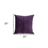 Purple Quilted Velvet Geo Decorative Throw Pillow - Homeroots