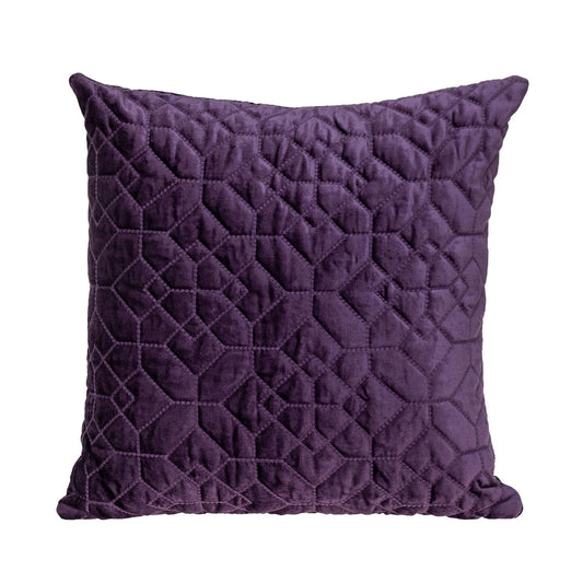 Purple Quilted Velvet Geo Decorative Throw Pillow - Homeroots
