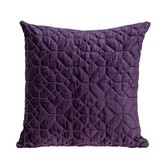Purple Quilted Velvet Geo Decorative Throw Pillow - Homeroots