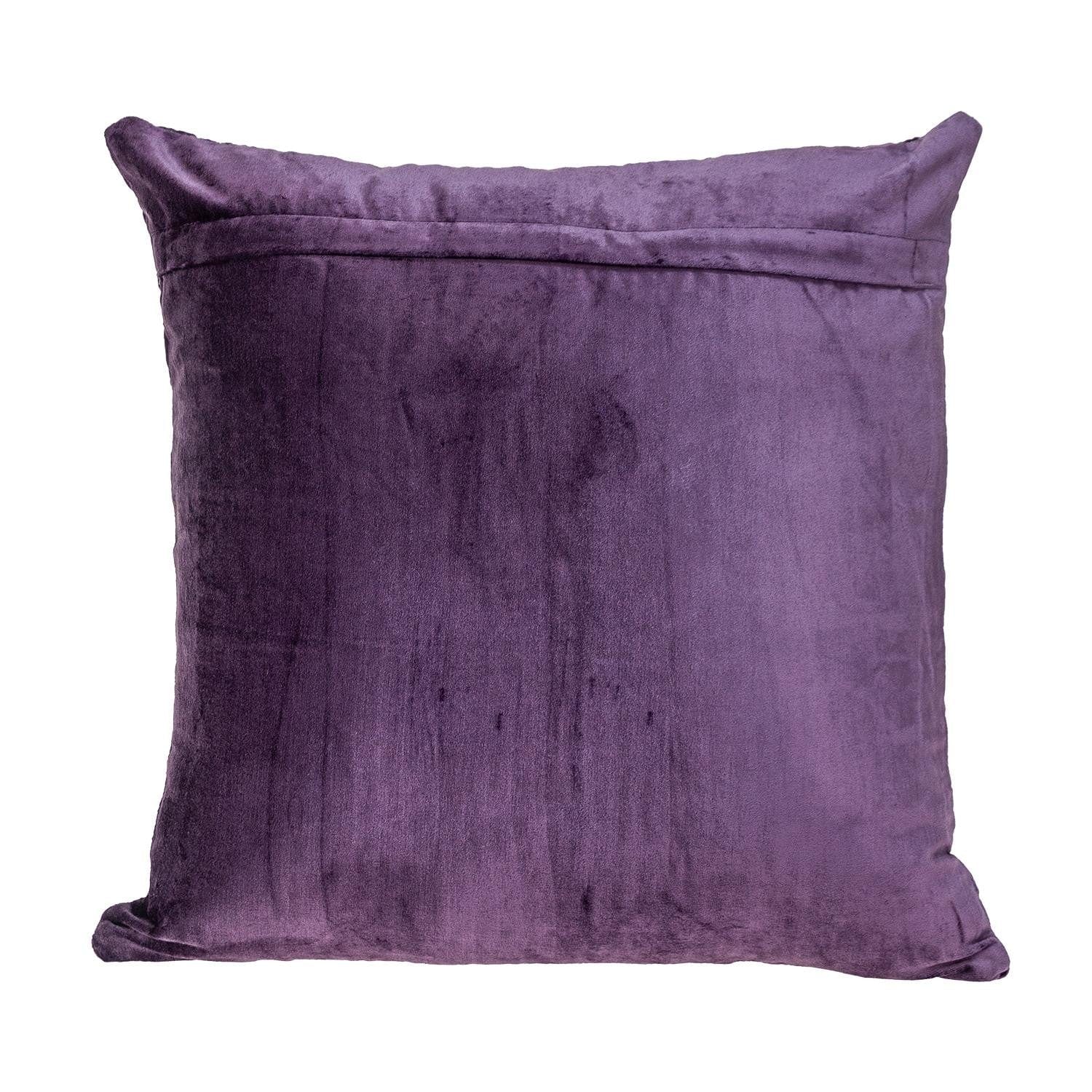 Purple Quilted Velvet Geo Decorative Throw Pillow - Homeroots
