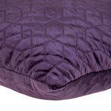 Purple Quilted Velvet Geo Decorative Throw Pillow - Homeroots - Flyclothing LLC