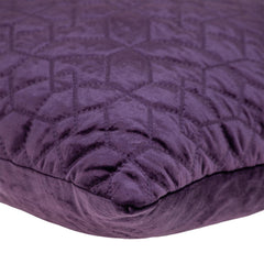 Purple Quilted Velvet Geo Decorative Throw Pillow - Homeroots